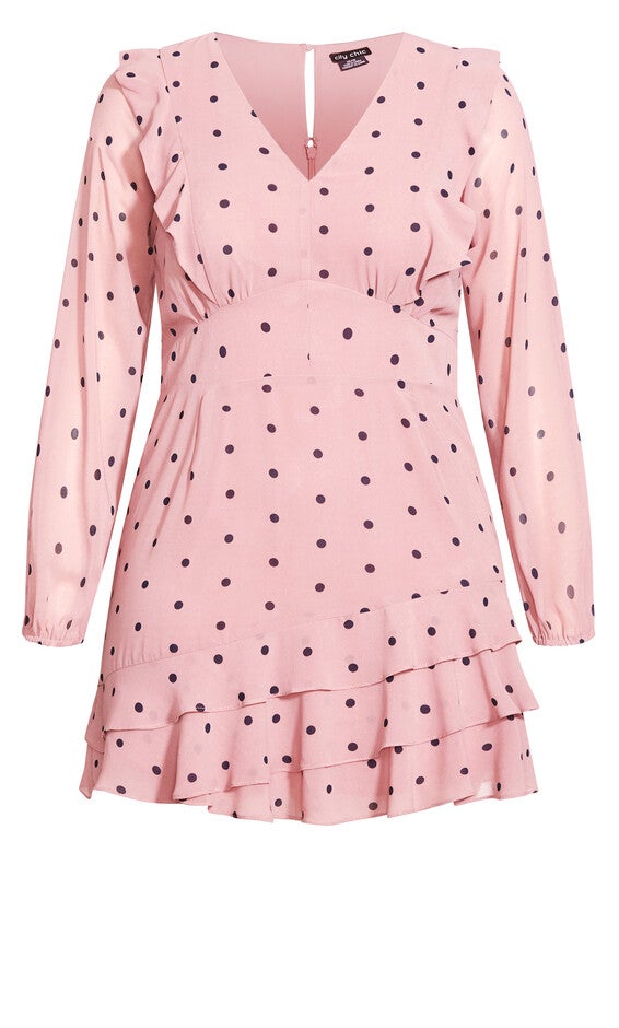 Sabrina Dress - pink polka dot, PINK, alternate image number null