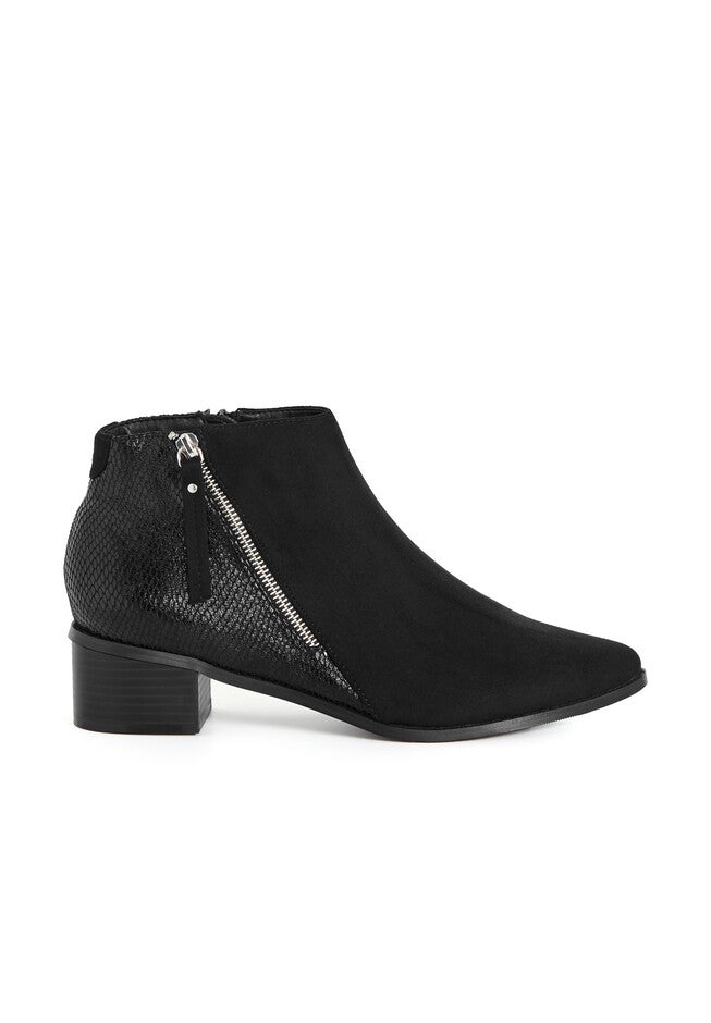 Arla Ankle Snake Skin Effect Boot, BLACK, on-hover image number null