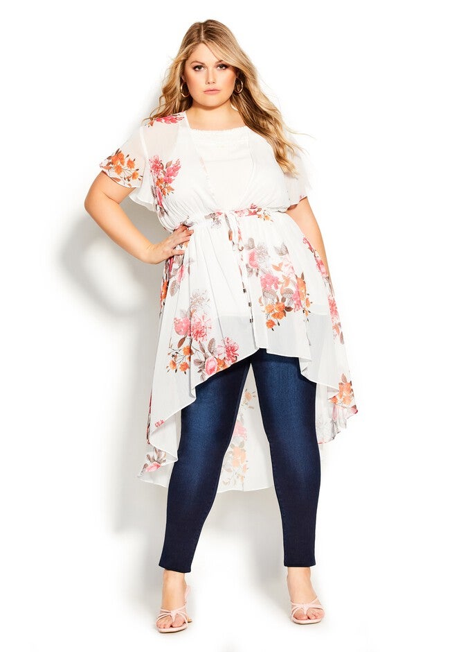 Floral Crush Jacket - ivory, WHITE, hi-res image number 0