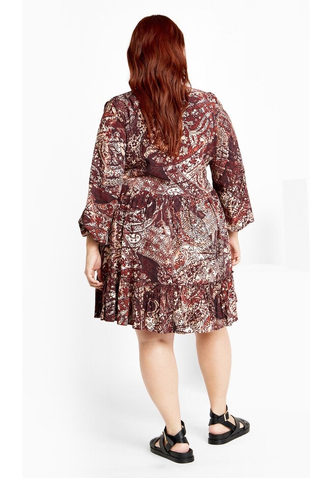 Alinda Mini Print Dress - cocoa, COCOA, on-hover image number null