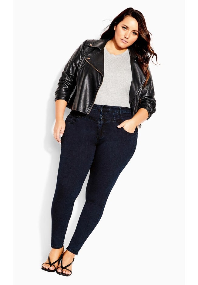 Harley Hi Waist Jean - dark denim, BLUE, hi-res image number 0
