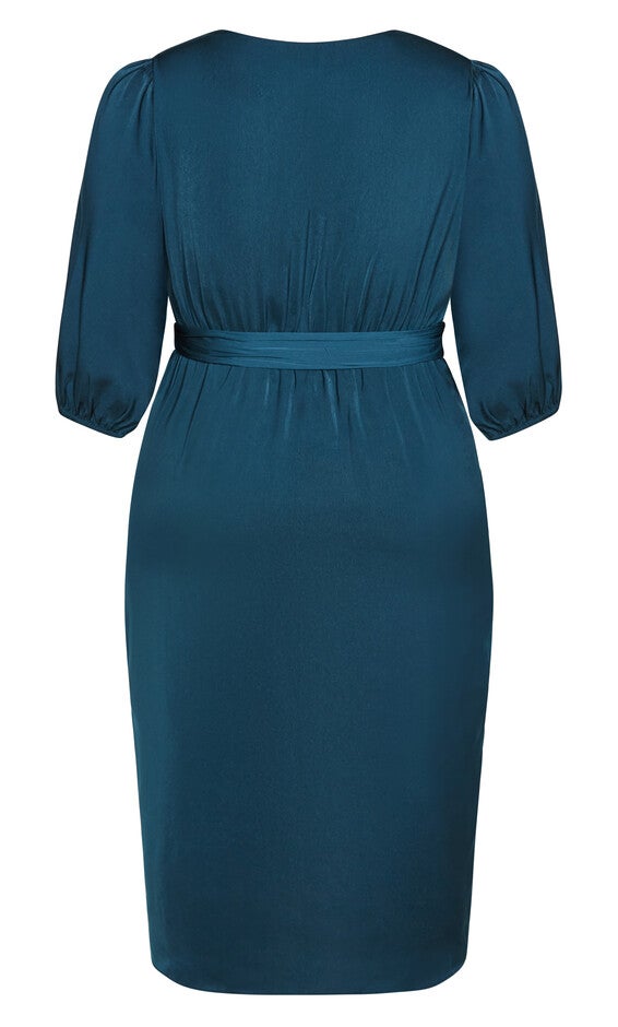 Opulent Elbow Sleeve Dress - teal, GREEN, alternate image number 5