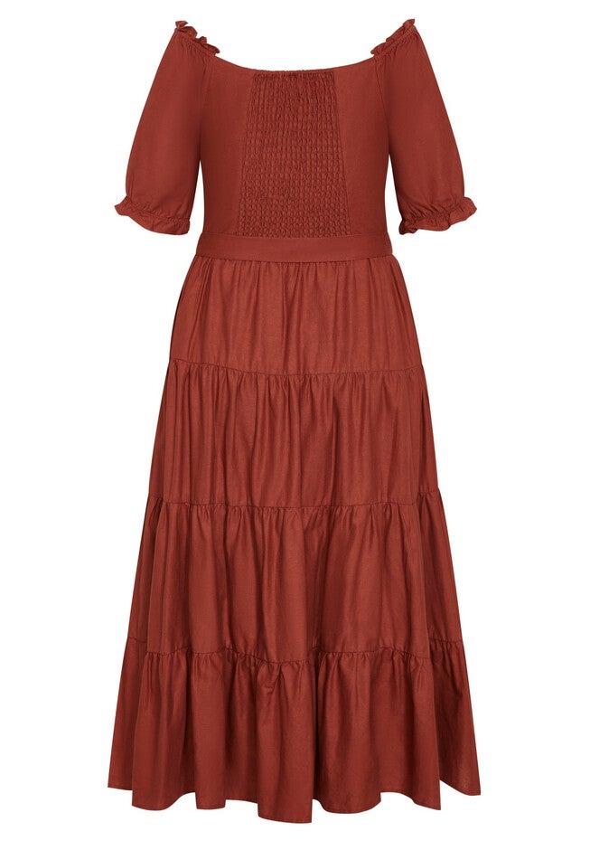 Puff Sleeve Maxi Dress - toffee, BROWN, alternate image number 3