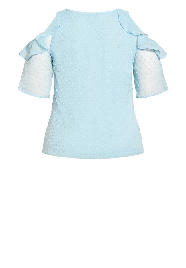 Dobby Sleeve Top - sky, BLUE, alternate image number 5