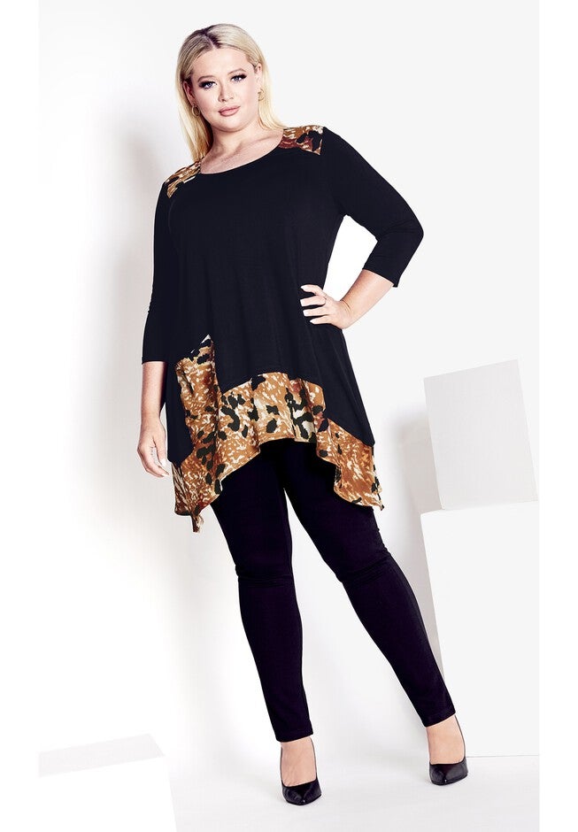 Shari Print Tunic, BLACK ANIMAL, alternate image number null