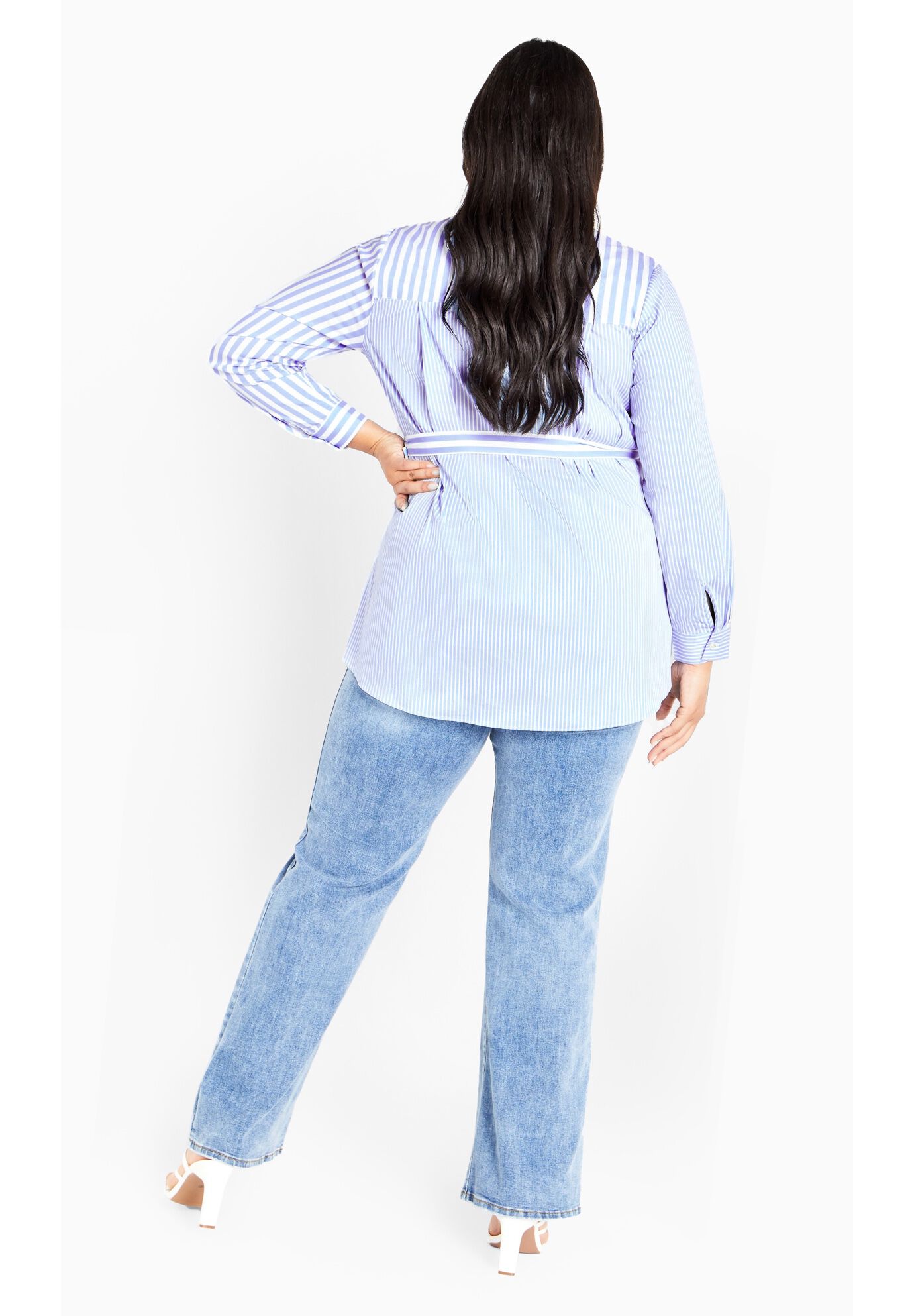 Casey Stripe Shirt, BLUE, on-hover image number 1