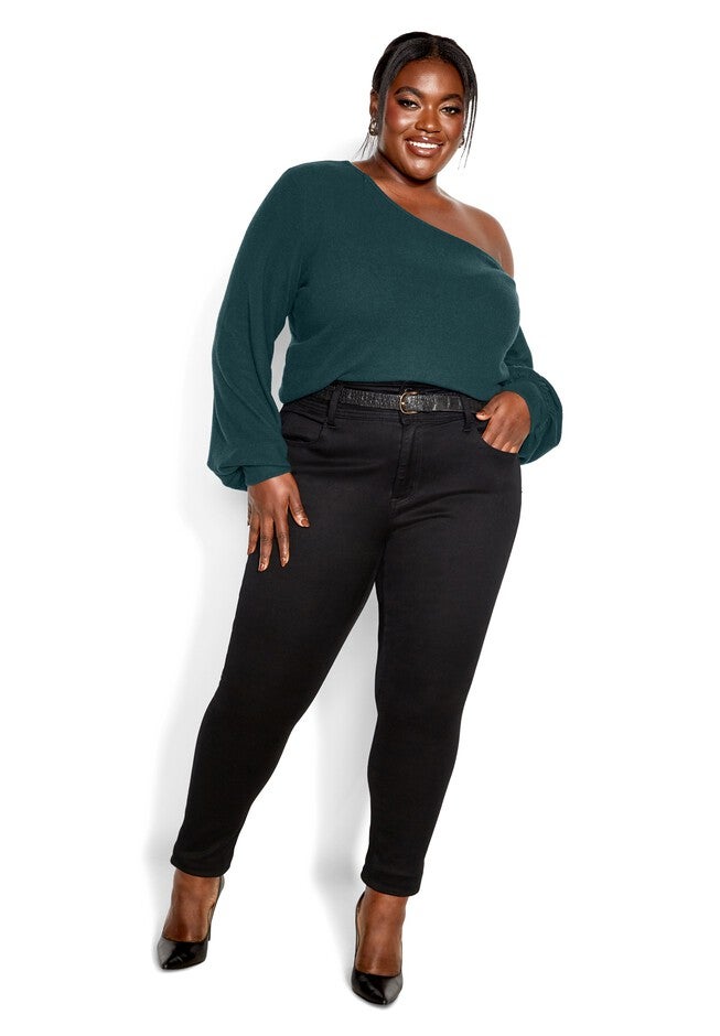 Shoulder Lust Top - emerald, GREEN, alternate image number 4