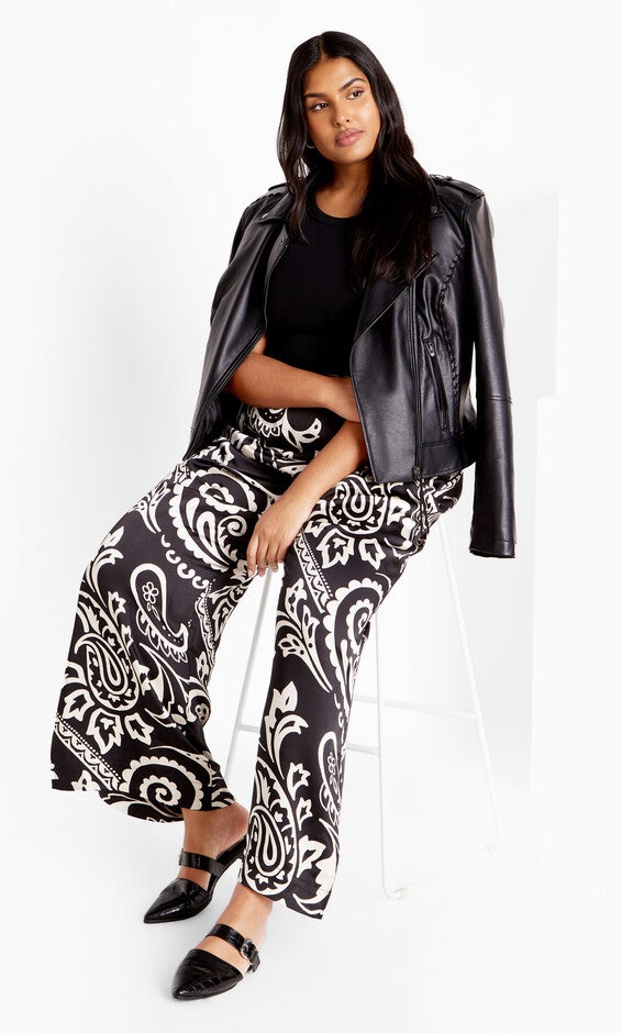 Sienna Print Pant - black, BLACK, hi-res image number null
