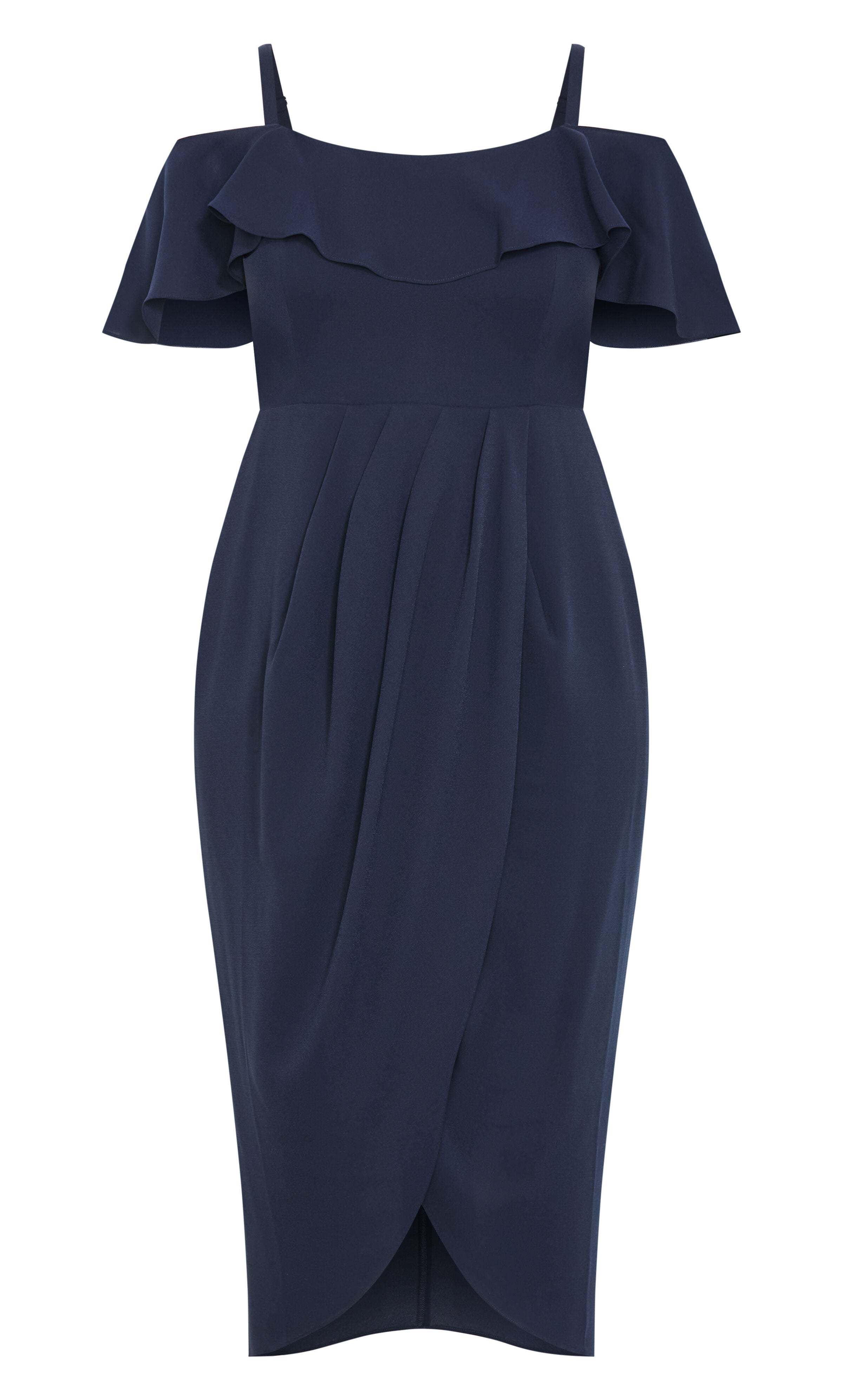 Flirtation Drape Midi Dress - navy, BLUE, alternate image number 3