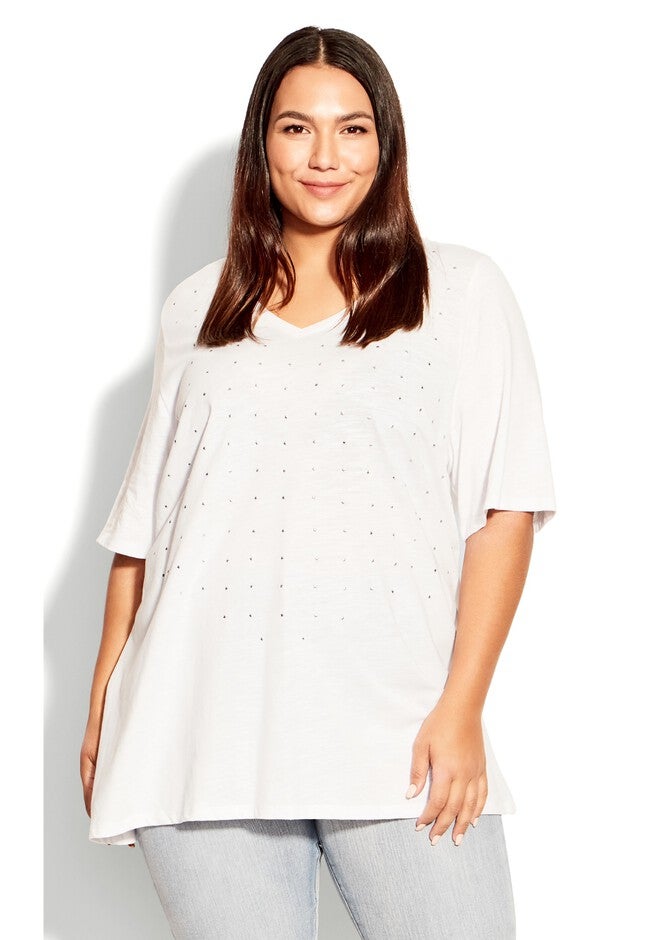 Sparkling Stars Top, WHITE, alternate image number null