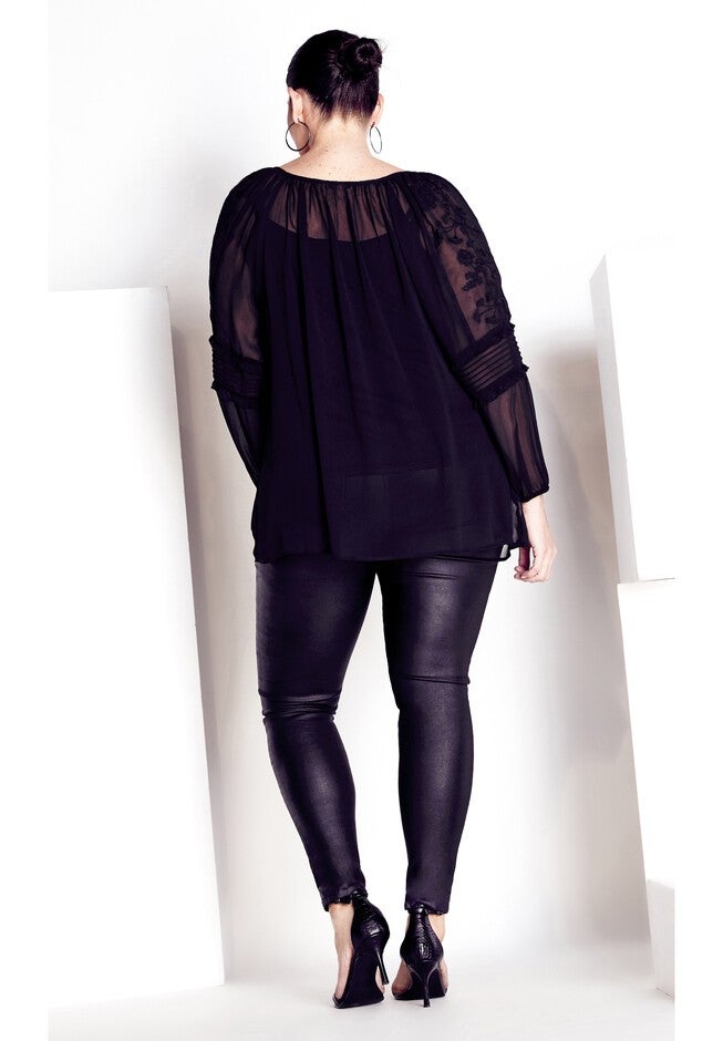Romantic Blouse, BLACK, alternate image number 2