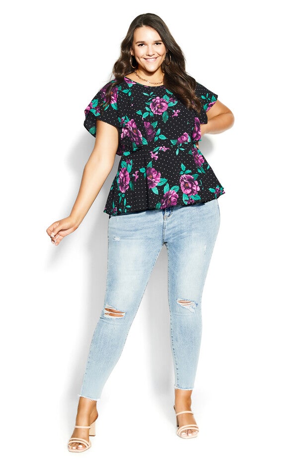 Emma Top - black spot, BLACK, alternate image number 2