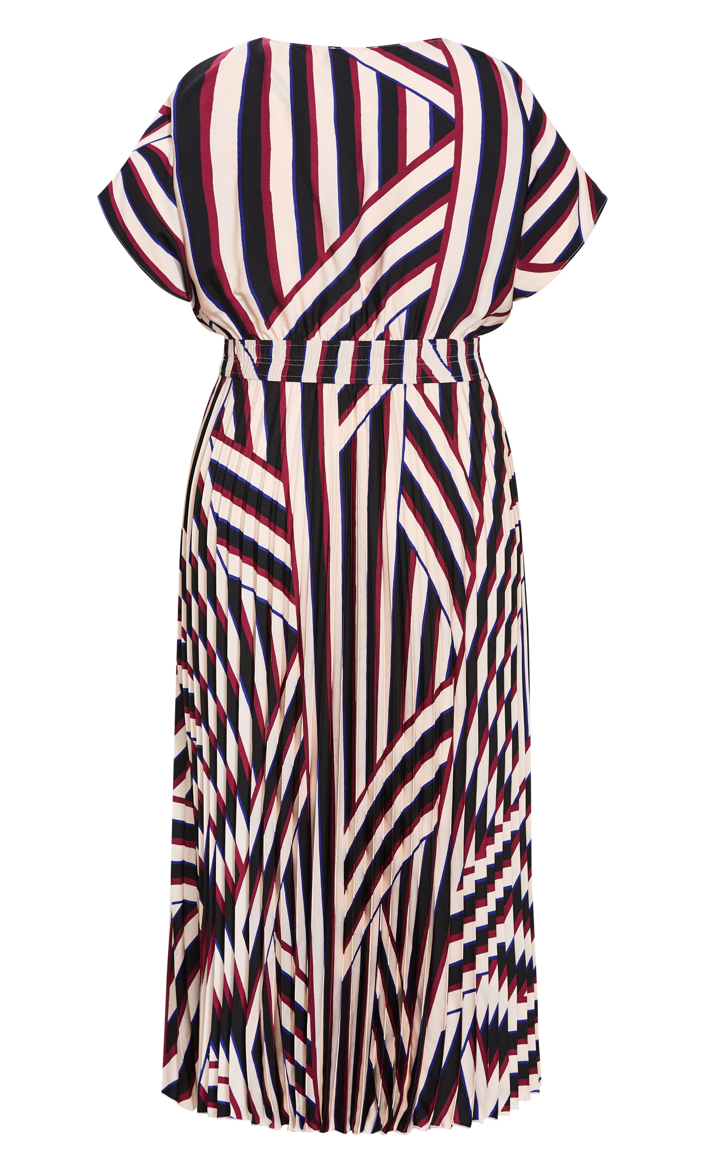 Eloisa Timeless Stripe Pleat Dress, BLACK, alternate image number 5