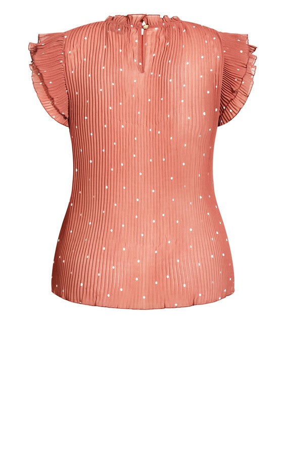 Pleated Spot Top - cinnamon, BROWN, alternate image number null