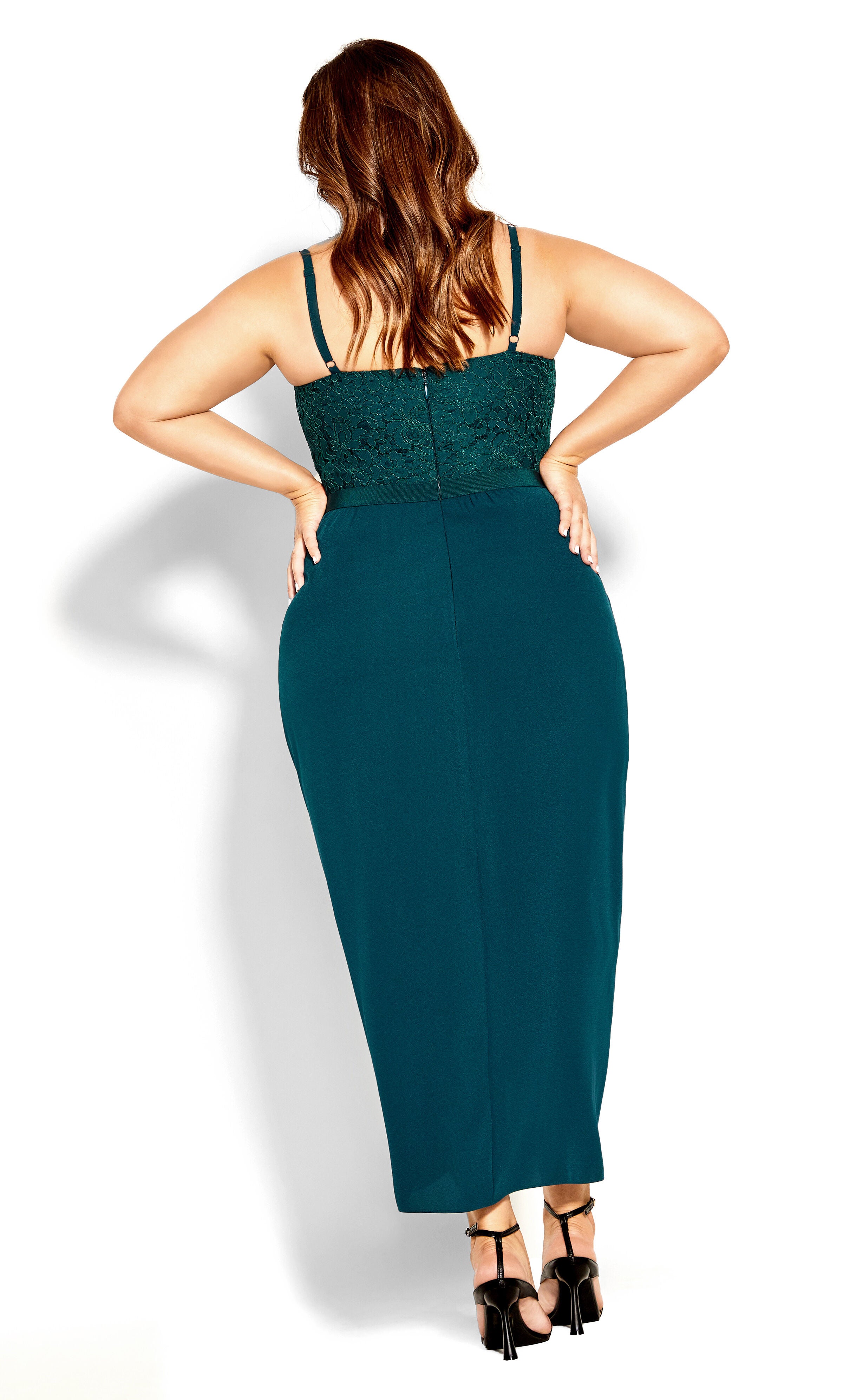 Lace Touch Dress - emerald, GREEN, alternate image number 2