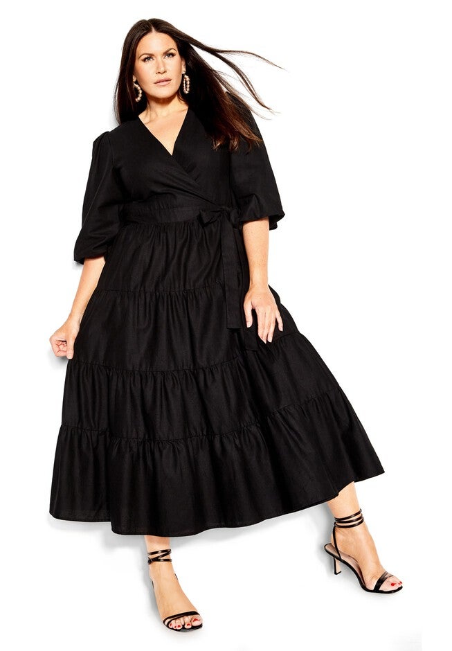 English Rose Maxi Dress - black, BLACK, on-hover image number null