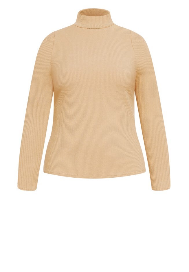 Turtle Neck Top - caramel, BROWN, alternate image number null