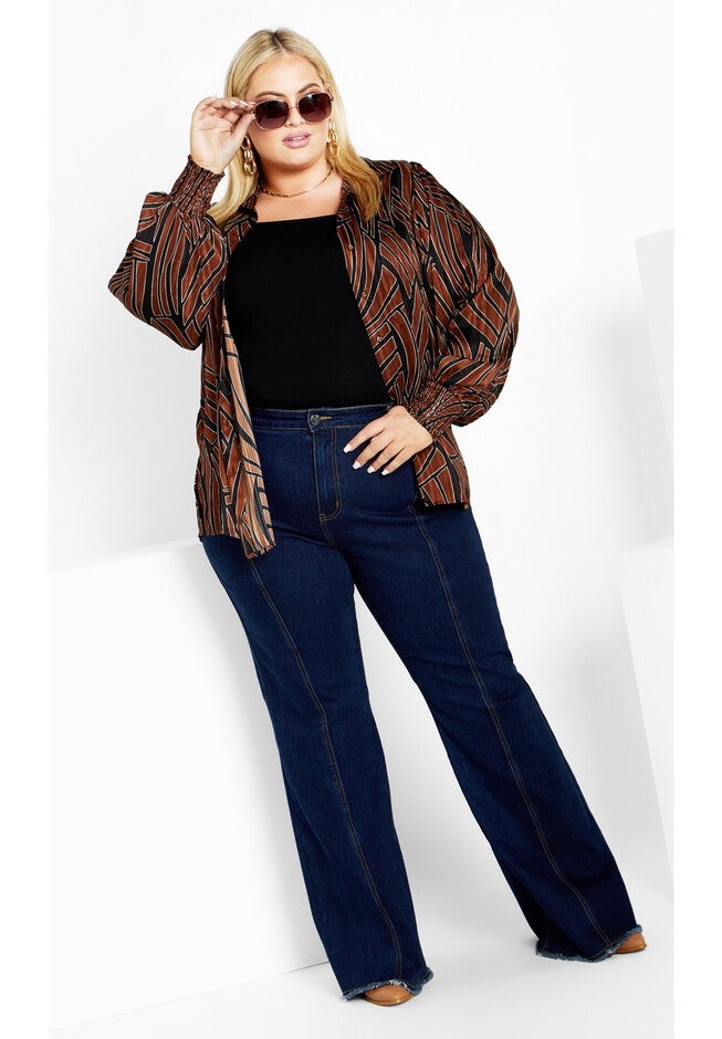 Leah Flare Jean - dark denim, BLUE, hi-res image number 0