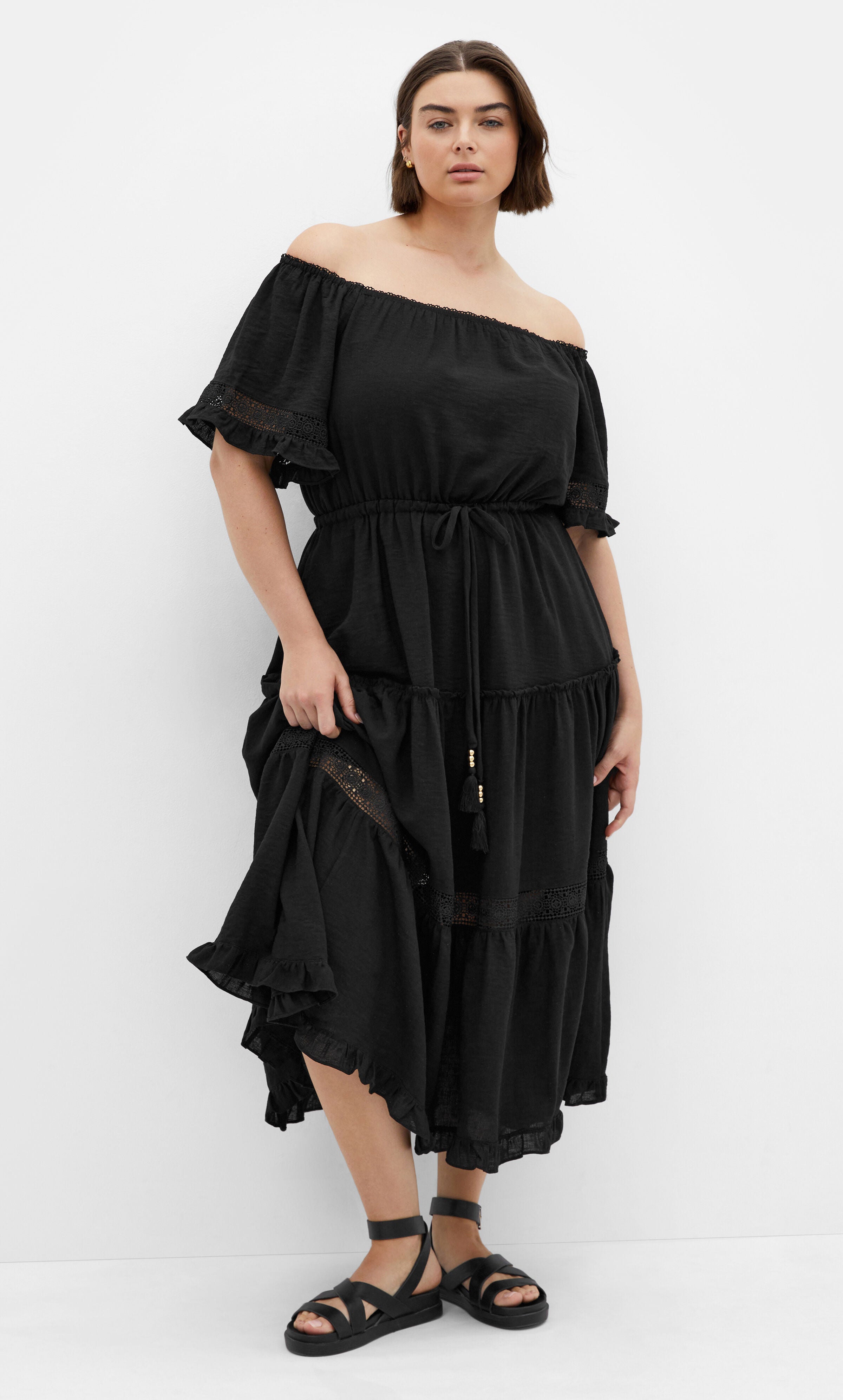 Angel Midi Dress - black