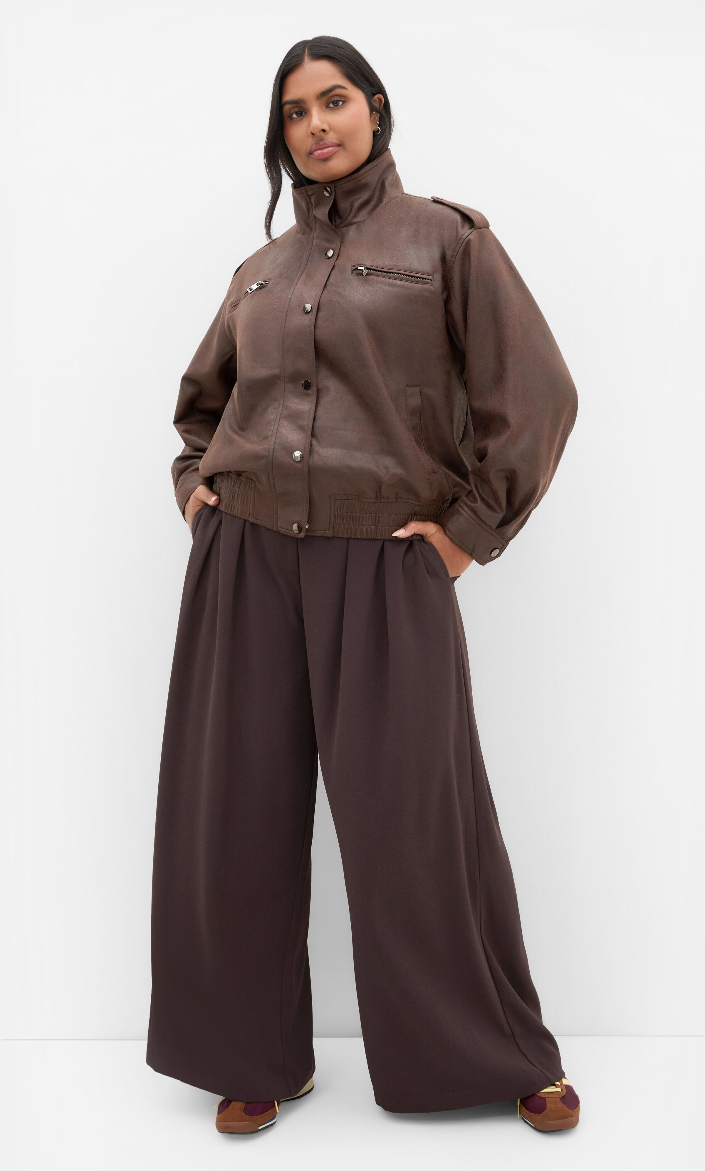 Jorja Bomber Jacket, BROWN, alternate image number 3