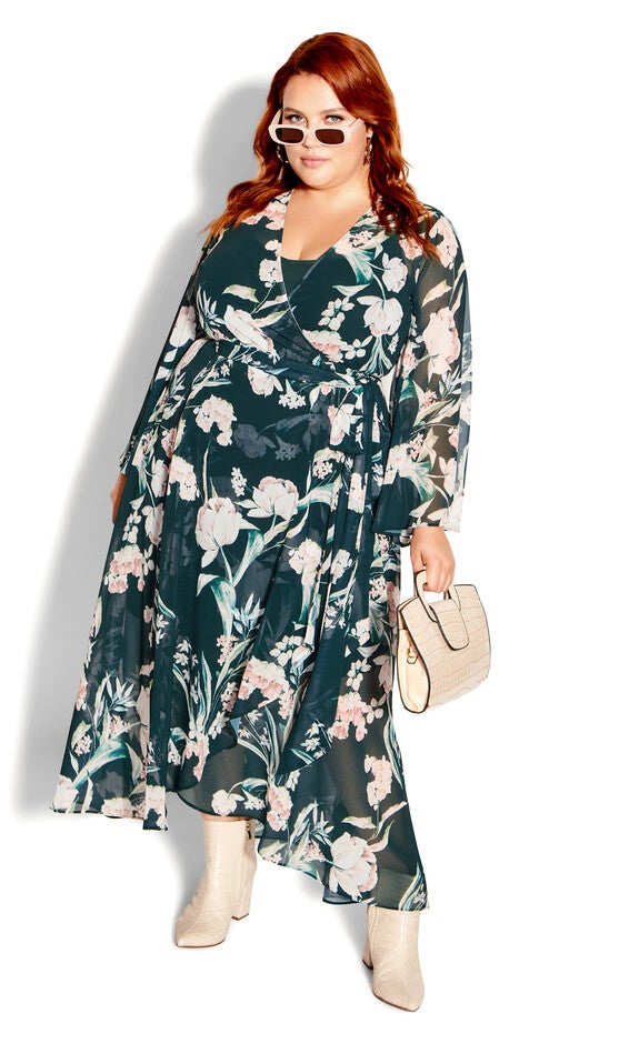 Fleetwood Print Maxi Dress - fresh fields, GREEN, hi-res image number 0