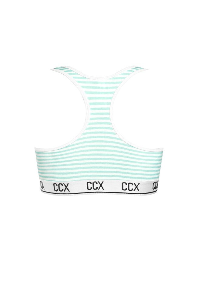CCX Logo Print Crop Top - sky stripe, BLUE, alternate image number null