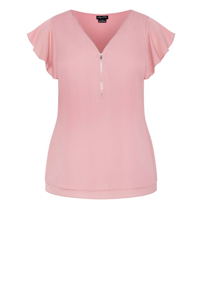 Zip Fling Top - blush, PINK, alternate image number null