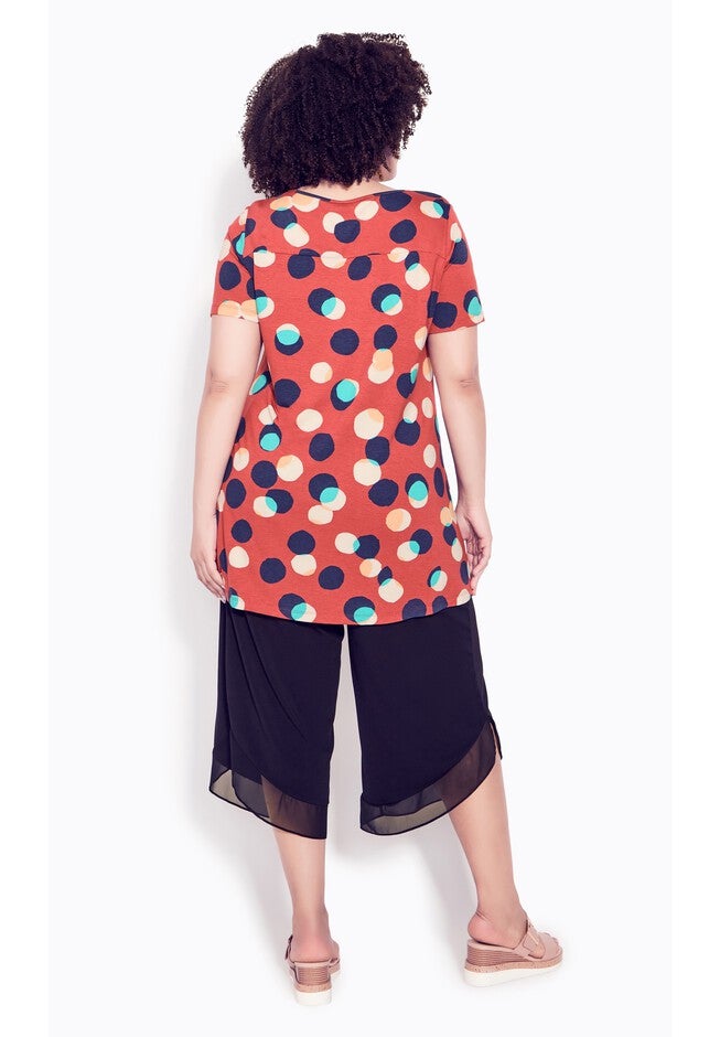 Kira Print Tunic, CHILLI SPOTS, on-hover image number null