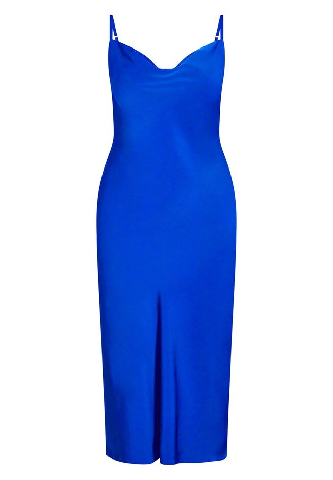 Shimmer Slip Dress - cobalt, BLUE, alternate image number 3
