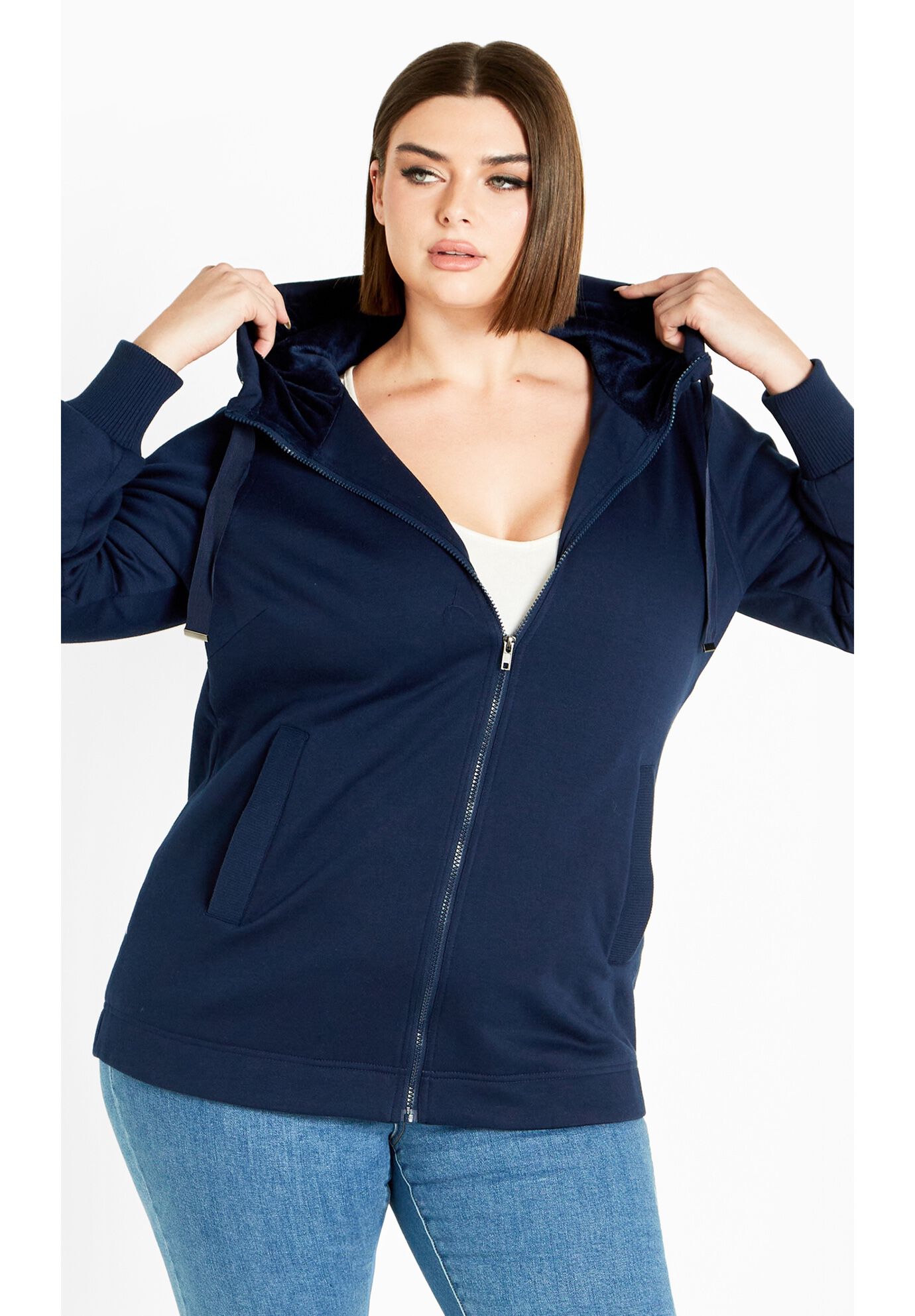 Felicity Zip Up Hood Fleece Jacket Avenue