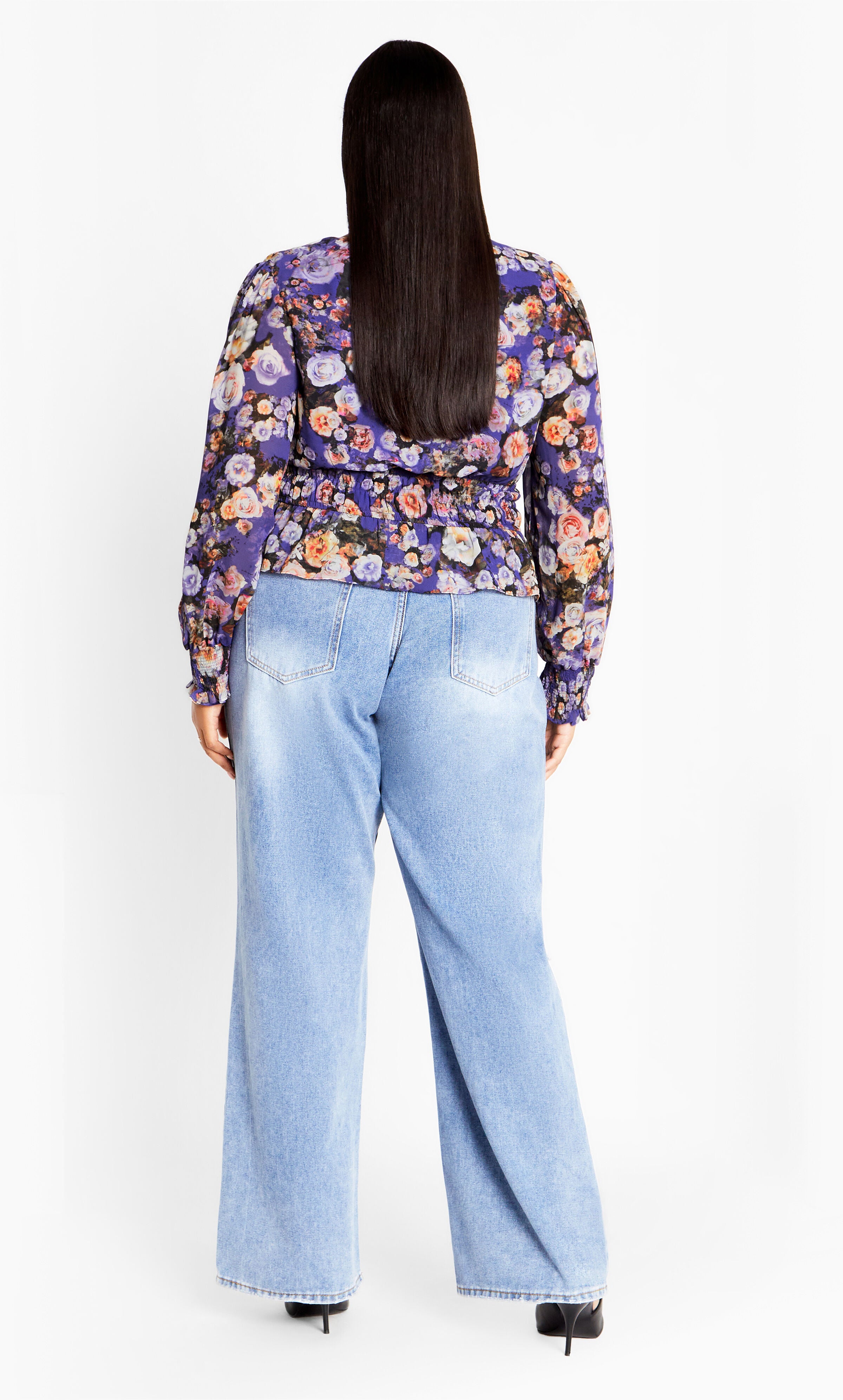 Bridgette Print Top - royal rose, PURPLE, alternate image number 2