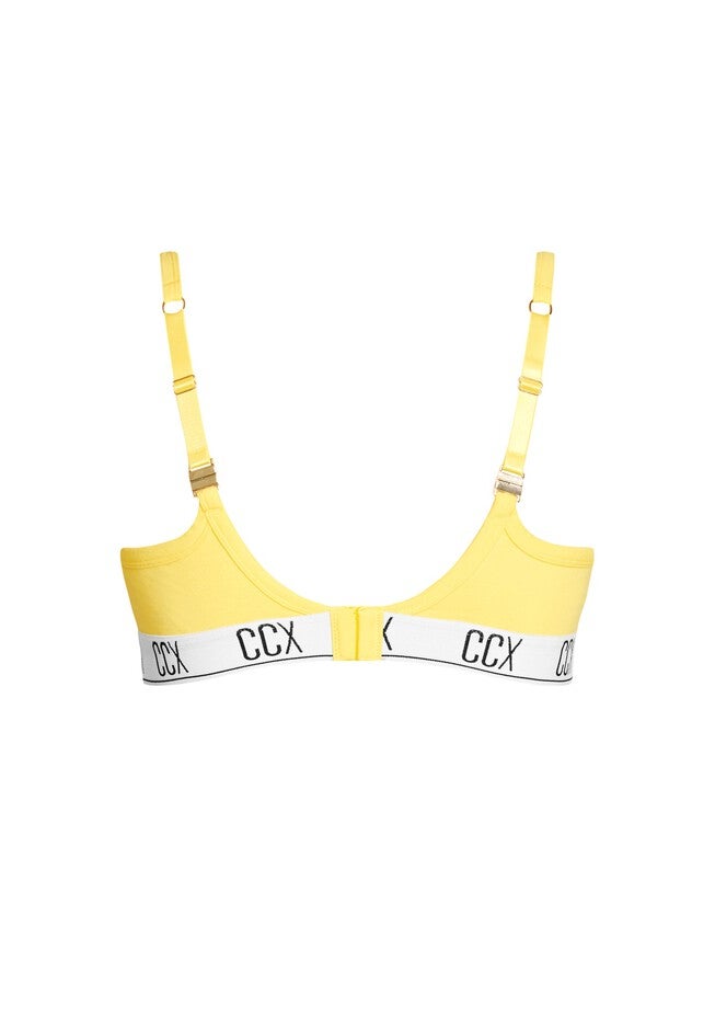 CCX Rib Crop Bra - lemon fizz, YELLOW, alternate image number 3