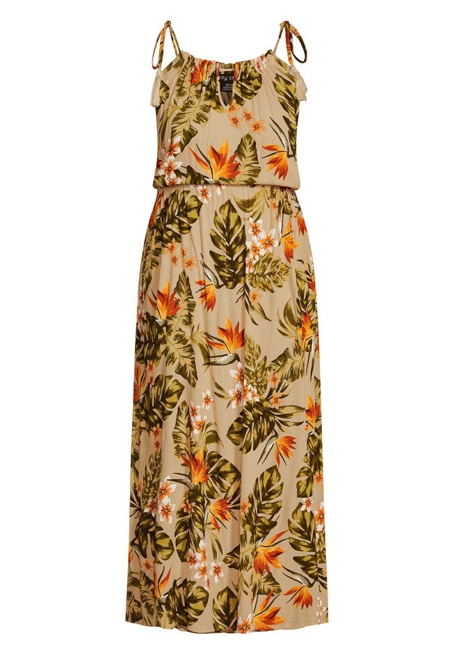 Maui Tassel Maxi Dress - sand, BROWN, alternate image number null