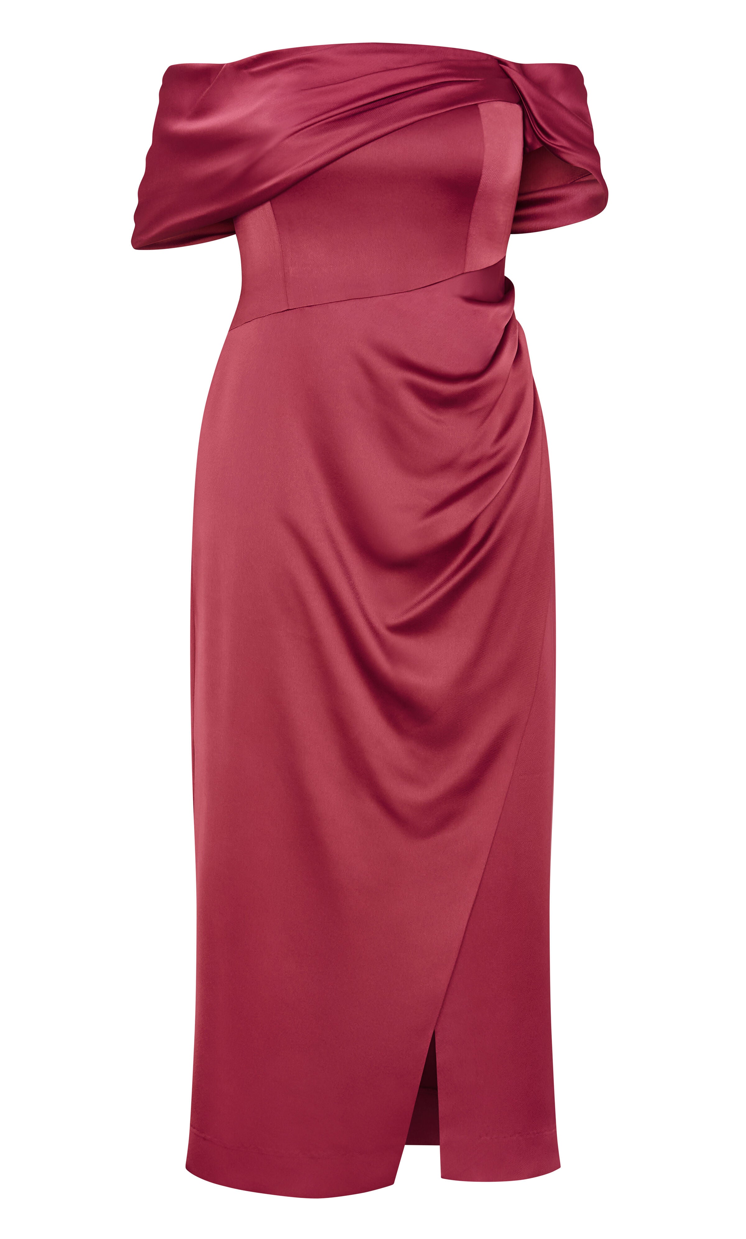 Paloma Off Shoulder Maxi Dress - bordeaux, RED, alternate image number 4