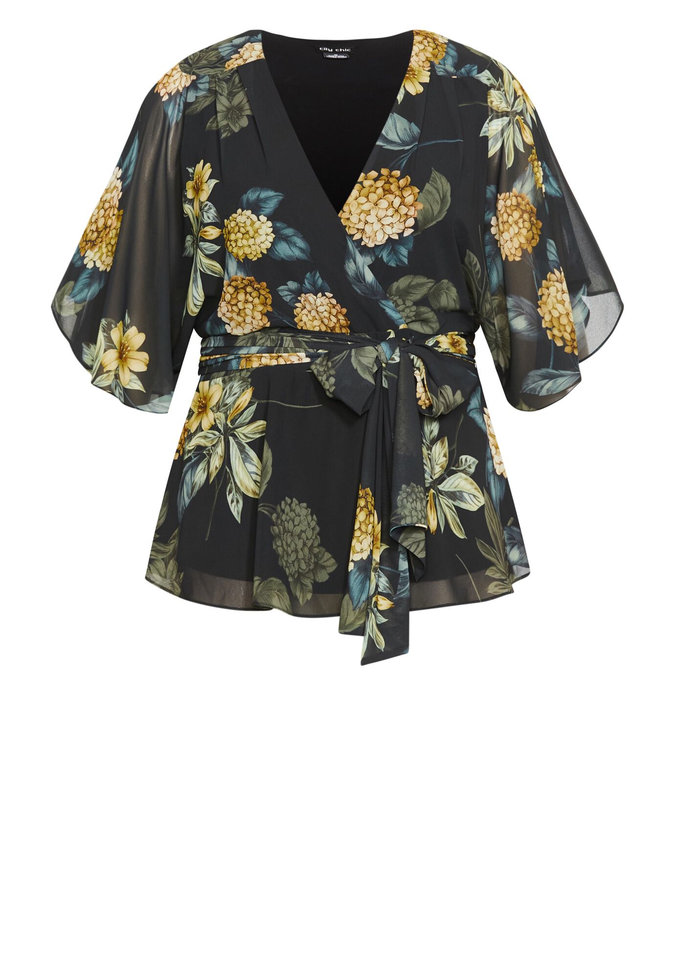 Hydrangea Top - gold, BLACK, alternate image number 3