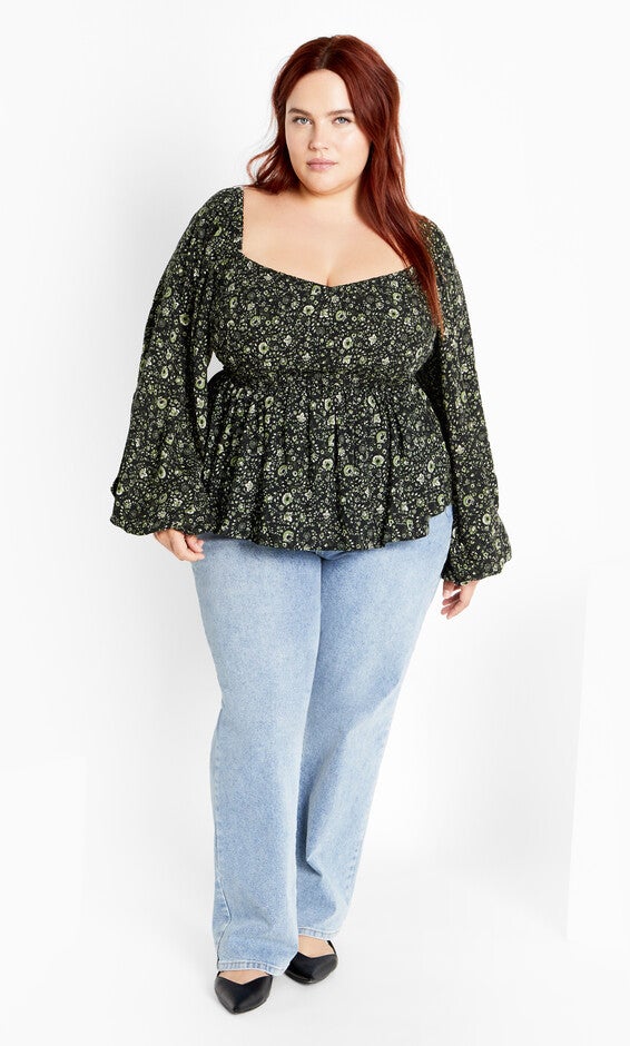 Dahlia Top - olive, GREEN, alternate image number null