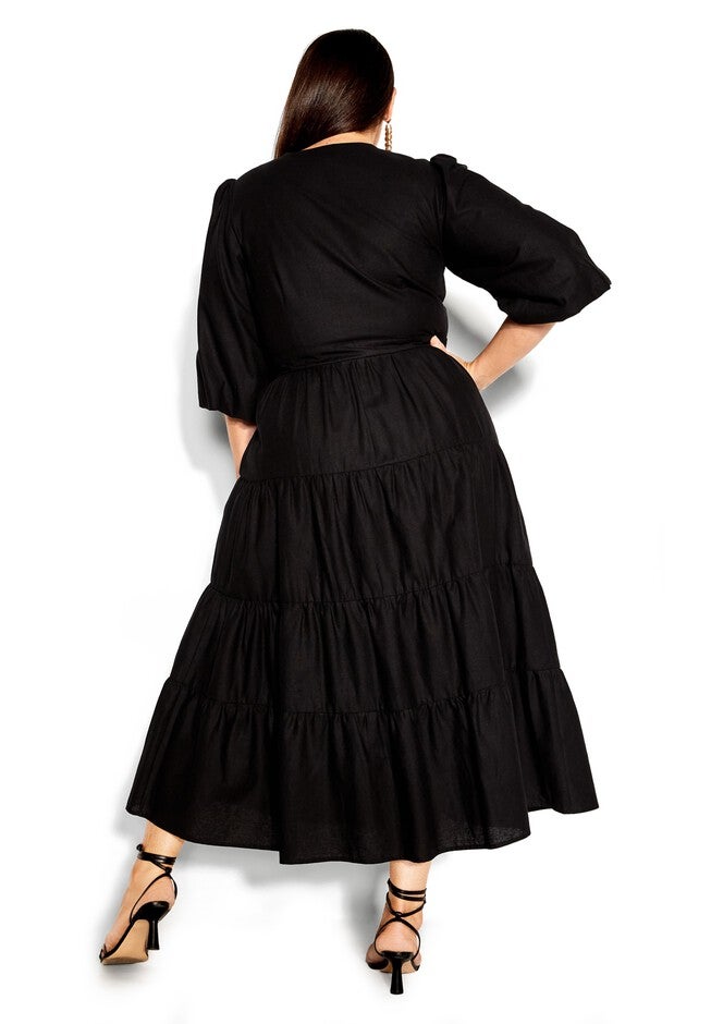 English Rose Maxi Dress - black, BLACK, alternate image number null