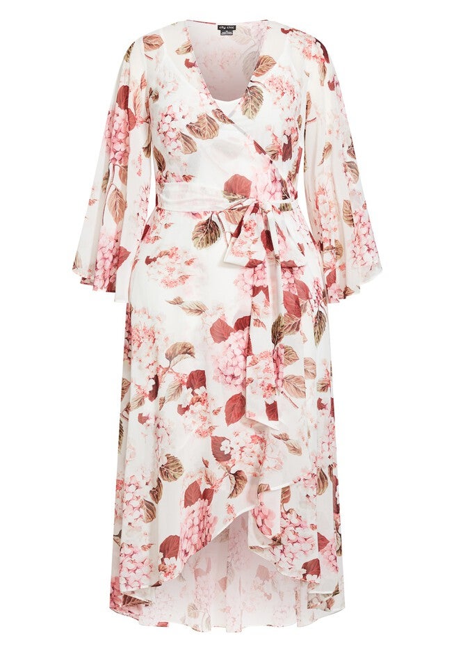 Fleetwood Print Maxi Dress - ivory orange, WHITE, alternate image number null