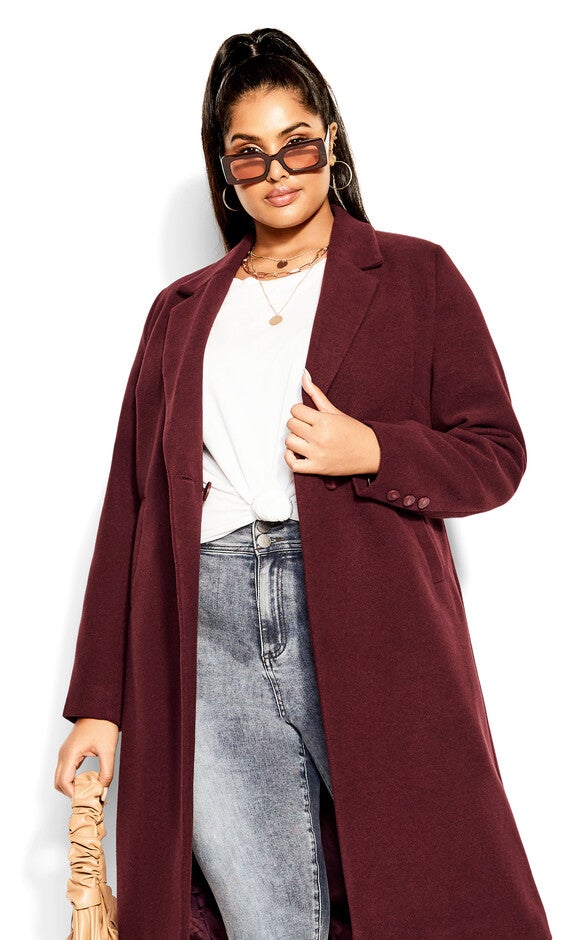 Effortless Chic Coat - oxblood, RED, alternate image number 2