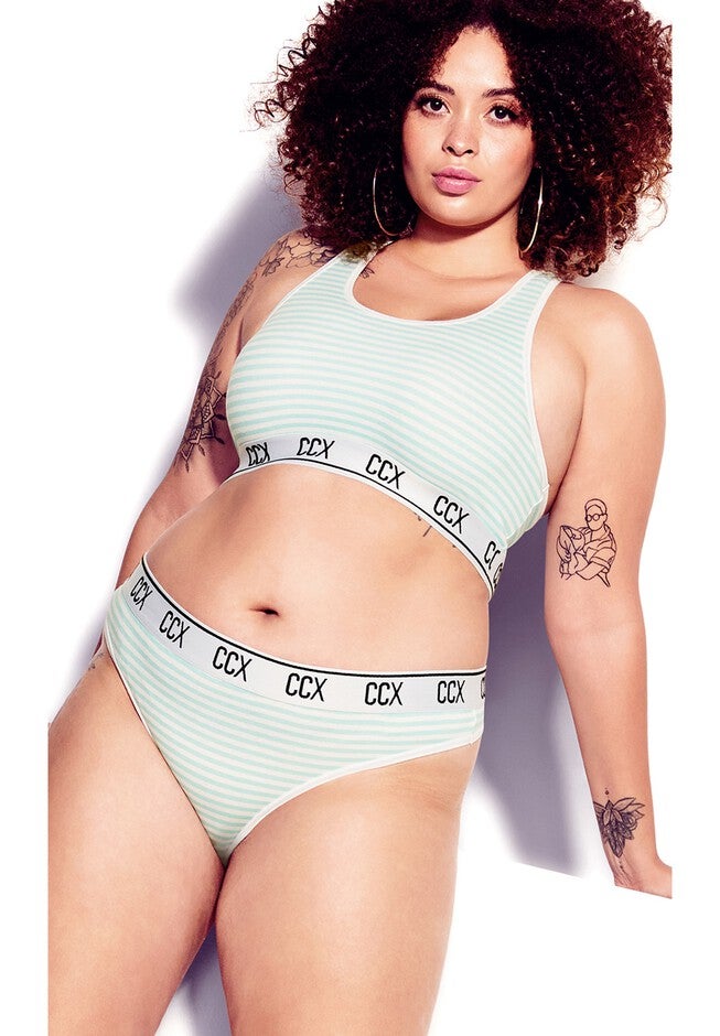 CCX Logo Print Crop Top - sky stripe, BLUE, hi-res image number null