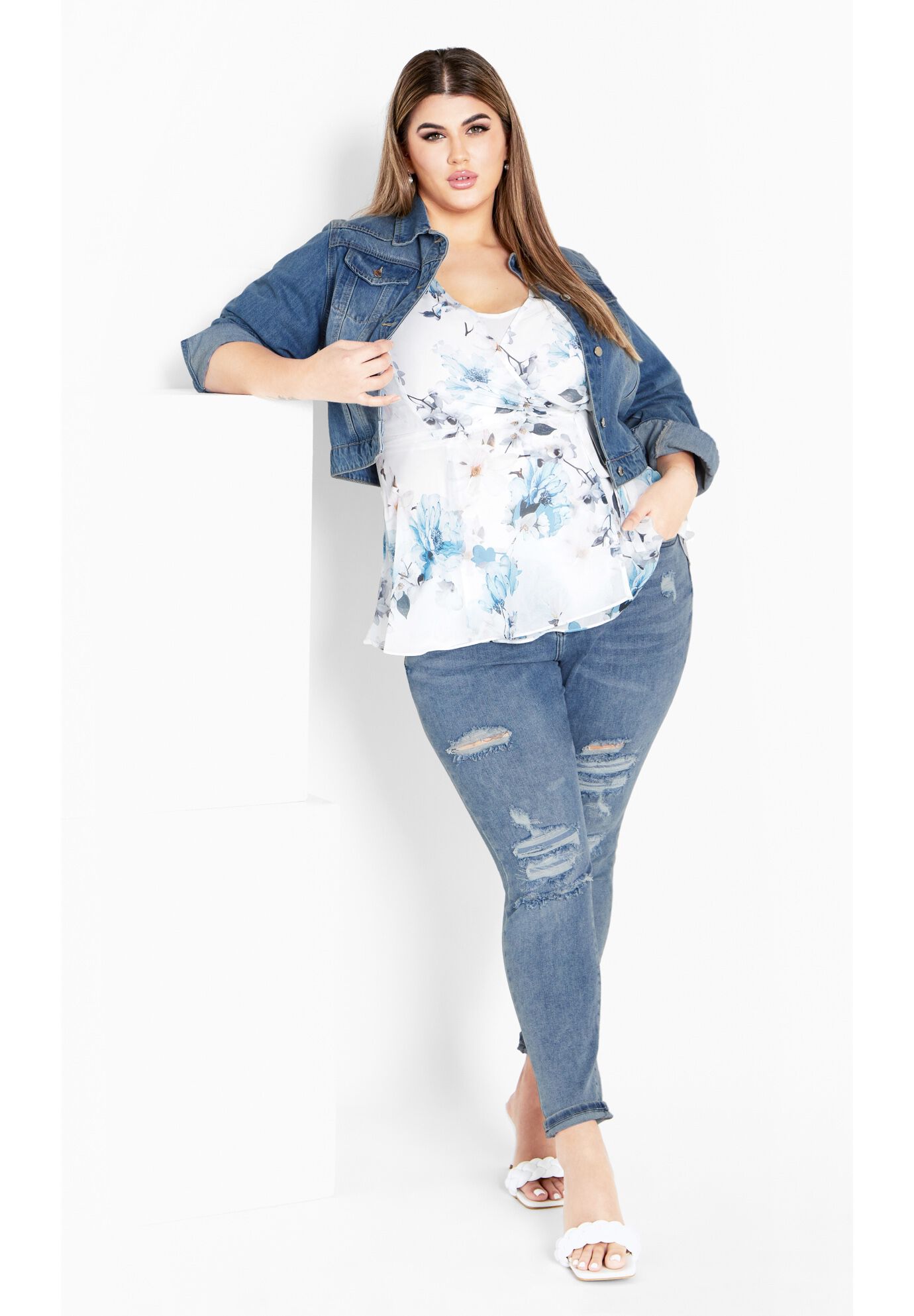 Kelly Print Top - ivory, WHITE, alternate image number 3