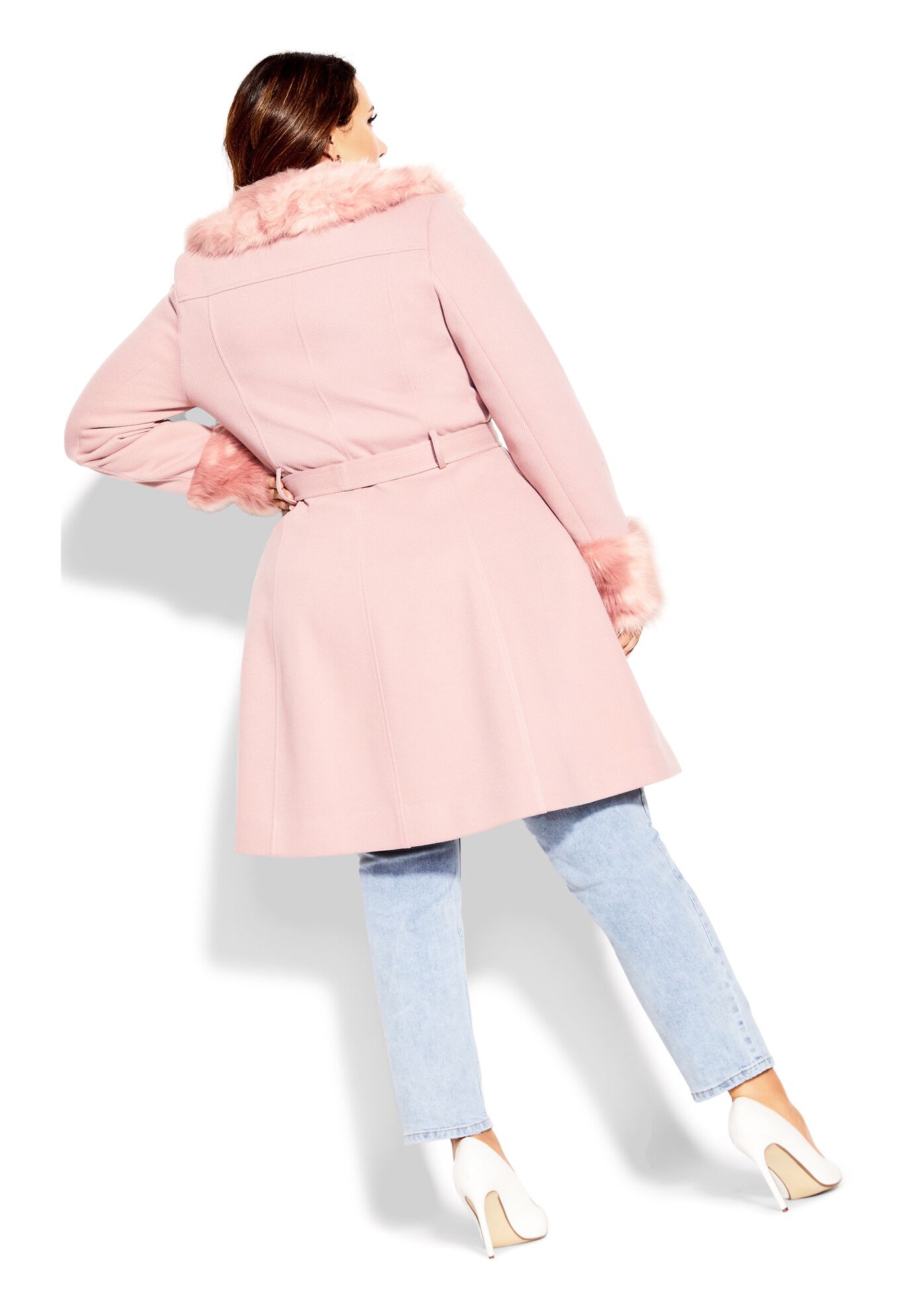 Blush long coat clearance