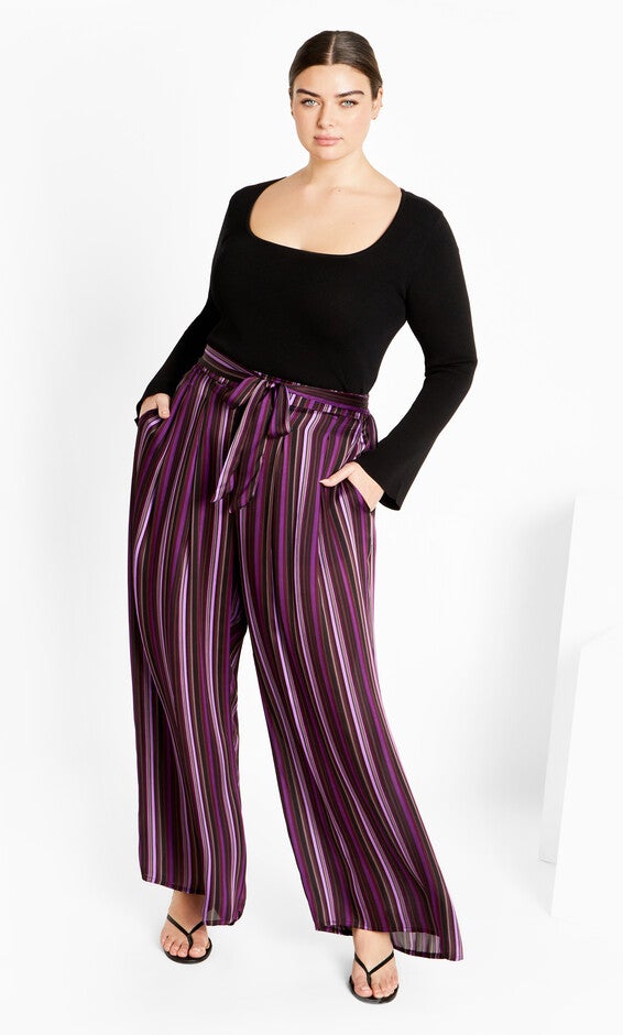 Willow Stripe Pant - plum, PURPLE, alternate image number 1