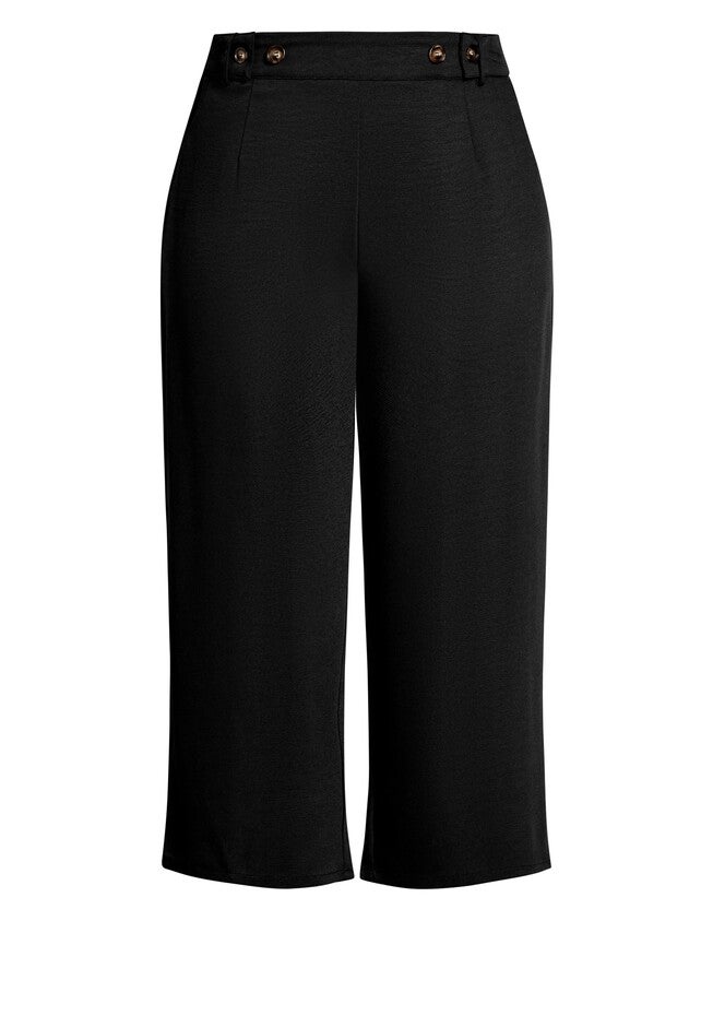 Button Crop Pant - black, BLACK, alternate image number 2