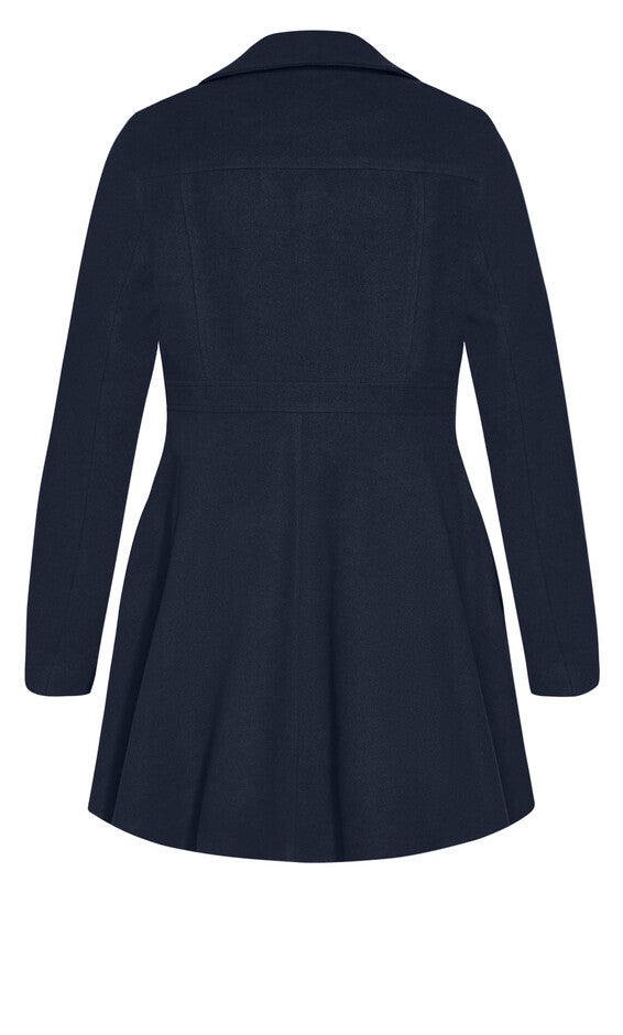 Hi Lo Frill Coat - navy, BLUE, alternate image number null