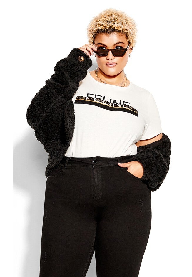 Feline Tee - ivory, WHITE, alternate image number 5