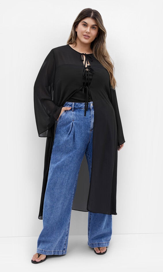 Remi Longline Jacket - black, BLACK, hi-res image number null