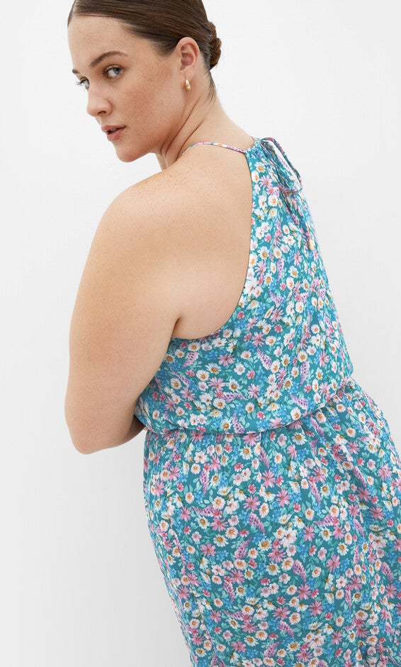 Lidia Print Maxi Dress - teal floral, GREEN, alternate image number null