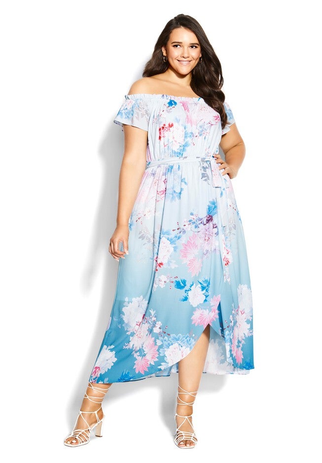 Tsubaki Floral Maxi Dress - blue, BLUE, hi-res image number null