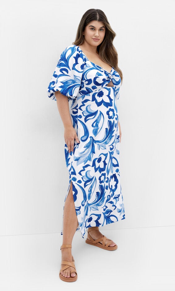 Nala Midi Dress - print, BLUE, alternate image number null